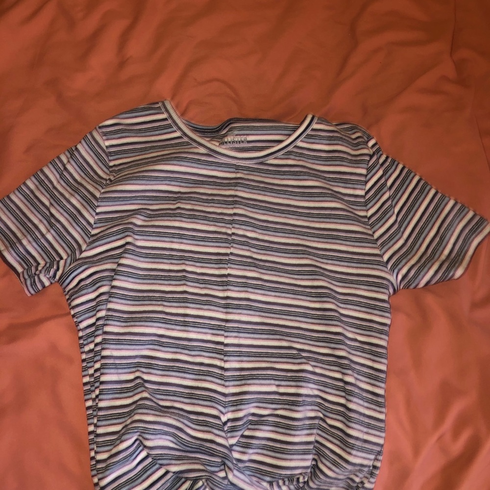 multi color striped top